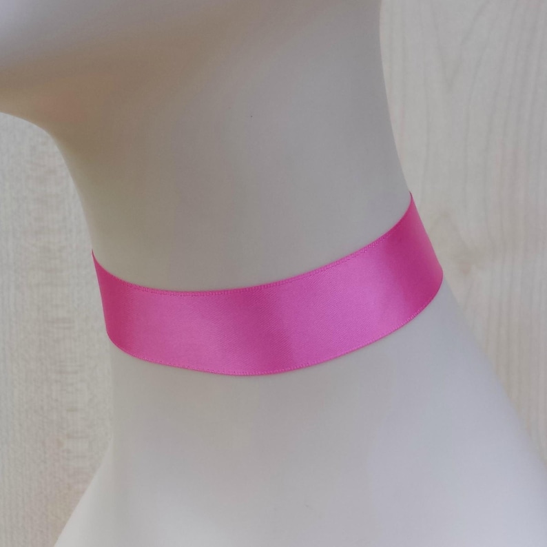 Black Premium Classic Double Sided Plain Satin Choker 25mm Width Choice Of 4 Other Colours Too!!
