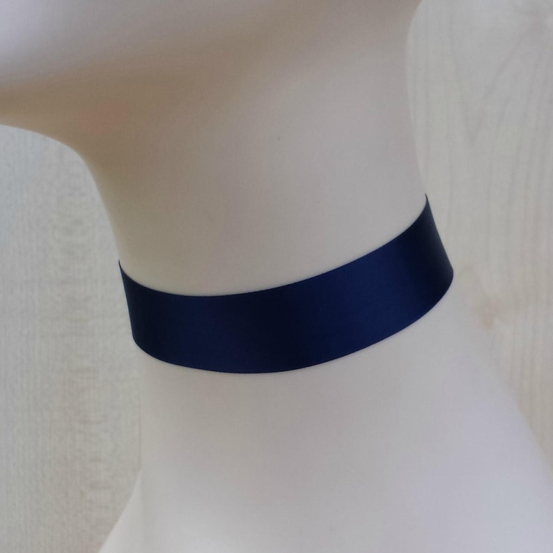 Black Premium Classic Double Sided Plain Satin Choker 25mm Width Choice Of 4 Other Colours Too!!