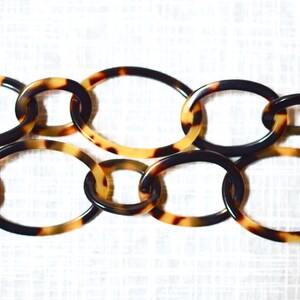 38 Graduating Links Tortoise Shell Italian Cellulose Acetate Chain Necklace Handmade in the USA image 7