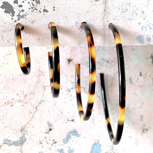 Tortoise Shell Hoop Earrings: Italian Cellulose Acetate, Resin Hoops Handmade in USA image 8