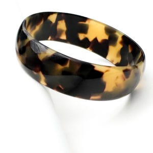 Chunky Tortoise Shell Bangle Bracelet Hand Crafted from Italian Cellulose Acetate Chunky Resin Bangle Bracelet