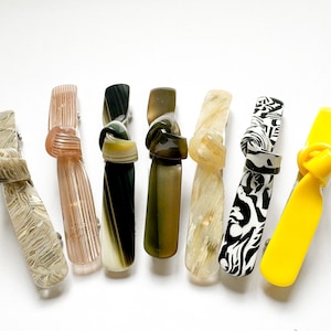 Italian Acetate Knot Barrette: Handmade French Clip, USA