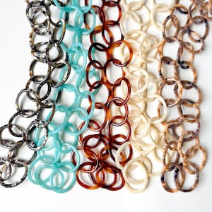 Collar largo de acetato hecho a mano: diseños de carey y cuerno