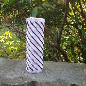 Black and White Handmade Crochet Vase