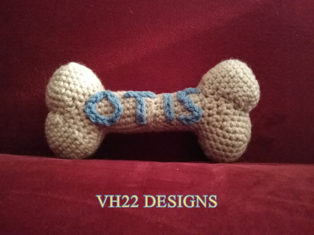 Custom Made Crochet Dog Bone Add Your Dog's Name Etsy