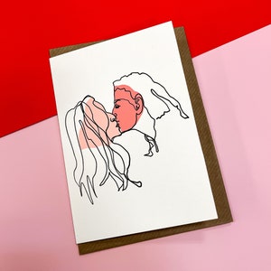 Kiss Me No 3, Women Kissing, Lesbian Valentine&#39;s Card/ Anniversary Card