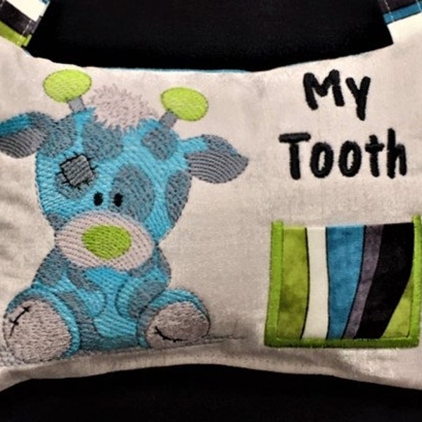 Unique Tooth Fairy Pillow for boys and girls, Giraffe Tooth Fairy Pillow