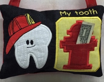 Unique Tooth Fairy Pillows for boys and girls, Fire Fighter Tooth Fairy Pillow