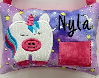 Unique Tooth Fairy Pillows for Girls and Boys, Unicorn Tooth Fairy Pillow