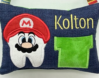 Unique Tooth Fairy Pillows for Girls and Boys, Gamer Plumber Tooth Fairy Pillow