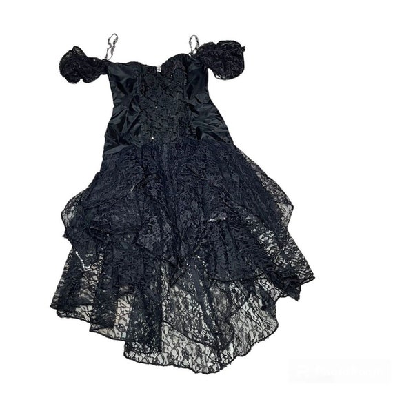 LEGENDS By Judy Berger Black Lace Dress Goth 80s … - image 2