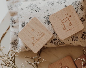 Holz Tagesplan - Abend - Tagesablauf - Tagesroutine - Kinder - Holz - Mein Tag - Montessori - Waldorf