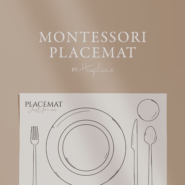 Montessori Placemat by Hagelens, Montessori Printable Placemat, Montessori Toddler, Practical Life Food, Digital Placemat for Preschool