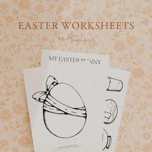 Easter Worksheets by Hagelens, Kids Drawing Prompts, Drawing & Coloring Pages, Art Journal, Doodling and Sketching A4 PDF Printable Sheets