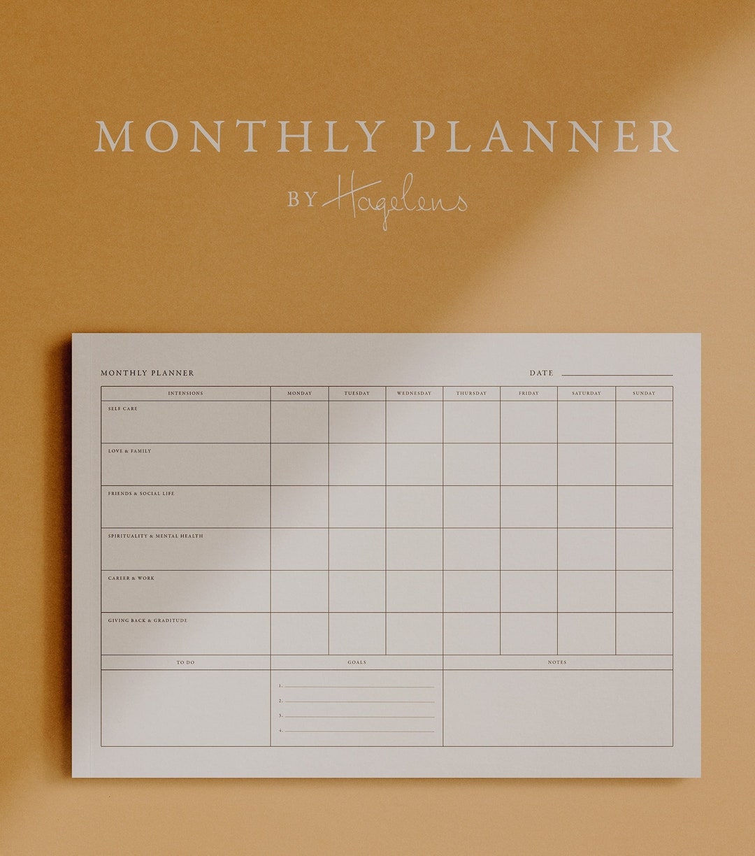 Minimalist Monthly Planner Printable: A4 Instant Download (PDF) - Etsy