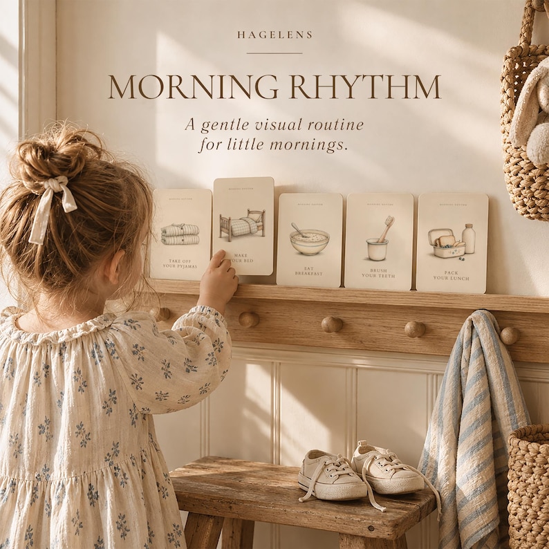 Morning Routine Cards for Kids | Printable Visual Schedule | 12 ...