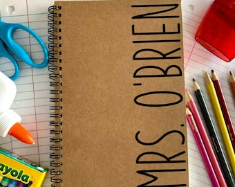 Teacher Notebook | Personalized Sketch book | Back to School | Personalised Teacher Gift | Custom Teacher Gift | Teacher Appreciation