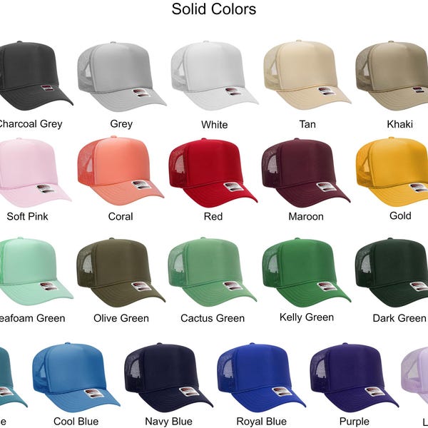 Blank Otto Trucker Hats | High Profile | Foam Front Cap | Adjustable SnapBack | 5 Panel Mesh Back | Uni Sex | Adult | Vintage Style