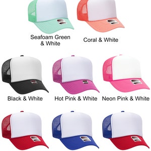 Blank Otto Trucker Hats | YOUTH Size | Foam Front Cap | Adjustable SnapBack | 5 Panel Mesh Back | Uni Sex | Vintage Style