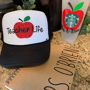 Teacher Hat | Cup | Notebook | Teacher Gift Set | Teacher Life | Back to School | Personalized Teacher Gift | Teacher Appreciation