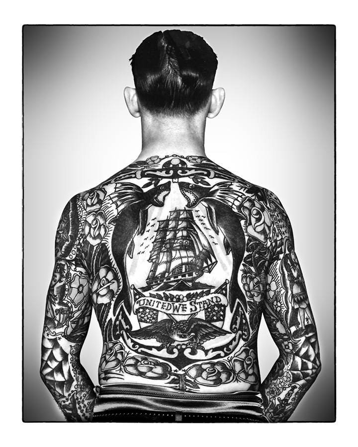 Tattoo Decor - Tattooed Man - Captain Elvy - 11x14 Algeria