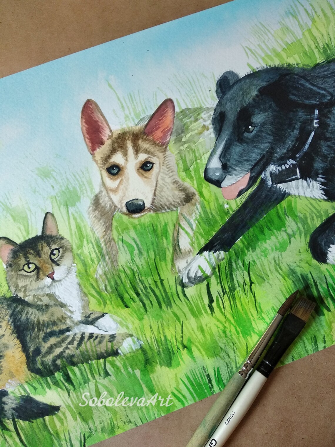 HundLiebhaberGeschenk MULTI Pet Portrait benutzerdefinierte Etsy