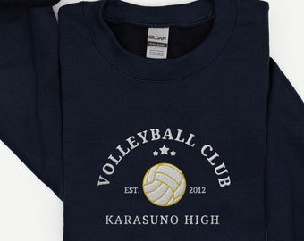 Embroidered Karasuno Haikyuu Anime Sweatshirt Etsy