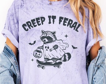 Halloween Raccoon Tee-Shirt Funny, Sarcastic Raccoon Shirt, Meme Shirt Raccoon, Mens Halloween Womens Halloween, Comfort Colors® Color Blast