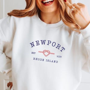 Embroidered Newport Rhode Island Sweatshirt, Newport Trip Crewneck, New England Cruise Sweater, Bachelorette Party, Vacation Travel Pullover