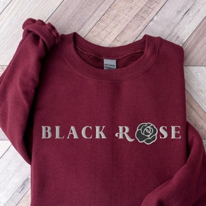 The Rose Embroidered Sweatshirt, Gift for Black Rose, Dawn to Dusk Tour Merch, K-pop Crewneck Sweater, Woosung, Dojoon, Hajoon, Jaehyeong