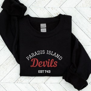 Devils of Paradis Embroidered Sweatshirt, AOT Crewneck Sweater, Anime Pullover, Anime Lover Gift, Manga Jumper, AOT Merch, Anime Embroidery