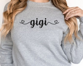 Gigi Sweatshirt, Mother's Day Gift, Gift for Grandma, New Gigi Gift, Pregnancy Reveal, Pregnancy Announcement, Minimalist Gigi Crewneck