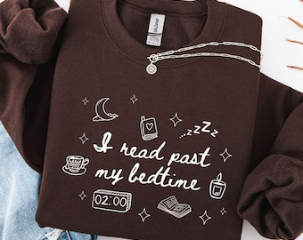 Bookish Merch Gift for Book Lover, Late Night Reader Book Club Sweatshirt, Reading Crewneck, Cute Bookwork Sweater, Cozy Aesthetic Pullover
