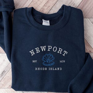 Embroidered Newport Rhode Island Sweatshirt, Newport Trip Crewneck, New England Cruise Sweater, Bachelorette Party, Vacation Travel Pullover