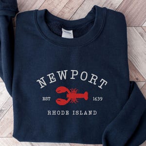 Embroidered Newport Rhode Island Sweatshirt, Newport Trip Crewneck, New England Cruise Sweater, Bachelorette Party, Vacation Travel Pullover