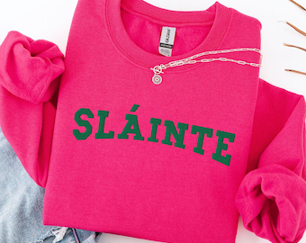 Embroidered Irish Sweatshirt, Shamrock St Patricks Day Crewneck, St Patricks Day Shirt, Slainte Saint Patricks Day, Cheers St Paddys Day