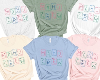 Mahjong Crew Matching Group Shirts, Ladies Game Night Crewneck TshirtMahjong Lover Christmas Gift, Mahjong Tournament Player Birthday Gift