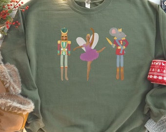 Black Nutcracker Sweatshirt, Christmas Crewneck, African American Nutcracker, Black Ballerina, Sugar Plum Fairy Shirt, Melanin Christmas