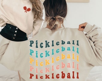 Pickleball Sweatshirt for Women, Retro Pickleball Player Crewneck Sweater, Pickleball Lover Gift, Tournament Apparel, Gameday Pullover