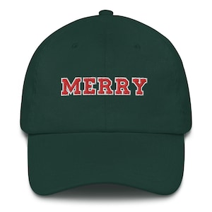 Christmas Hat, Embroidered Merry Dad Hat, Christmas Santa Hat, Holiday Apparel, Matching Christmas Hats, Merry Christmas Baseball Cap