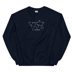 Travel Embroidered Sweatshirt, Adventurer Gift, Airplane Mode, Vacation Crewneck, Cozy Airplane Sweater, Gift for Traveler, Map Pullover