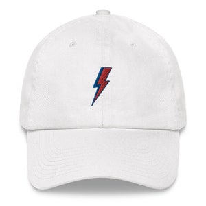 Bowie Hat, Ziggy Stardust Hat, Rock n' Roll, Lightning Bolt, Bowie Cap,  Bowie Gift, Merch, Gift for Him, Gift for Her, Dad Hat