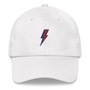 Bowie Hat, Ziggy Stardust Hat, Rock n&#39; Roll, Lightning Bolt, Bowie Cap,  Bowie Gift, Merch, Gift for Him, Gift for Her, Dad Hat
