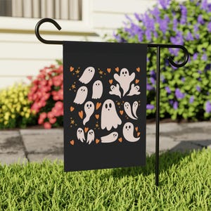 Fall Garden Flag, Fall Garden Decor, Halloween Flag, Ghost Garden Flag, Outdoor Decorations, Yard Sign, Housewarming Gift, Front Porch Decor afbeelding 3