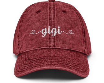 Embroidered Gigi Baseball Cap Gift for Mother's Day, Gigi Hat, Gigi Gifts, Grandparent Gifts, Pregnancy Announcement Gift for Mom, Grandma