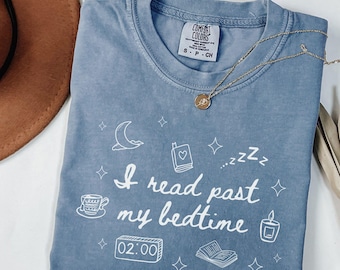 Comfort Colors® Reading Shirt, Late Night Reader Tee, Book Lover Tshirt, One More Chapter Book Lover Gift, Bookish Merch, Reader T-shirt