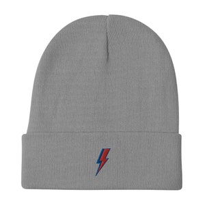 Bowie Hat, Ziggy Stardust Beanie, Rock n' Roll, Lightning Bolt,  Bowie Gift, Merch, Gift for Him, Gift for Her, Dad Hat