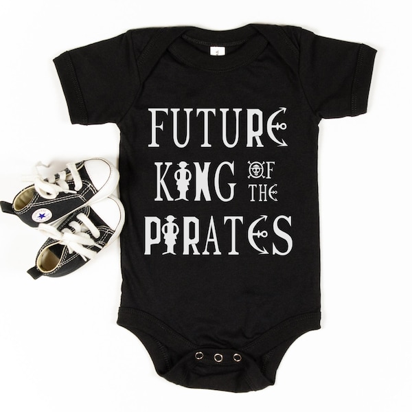 Future King of the Pirates Baby romper, Anime Baby Clothes, New Baby Gift, Manga Bodysuit, Pregnancy Reveal romper, Anime Nerd, New Dad Gift