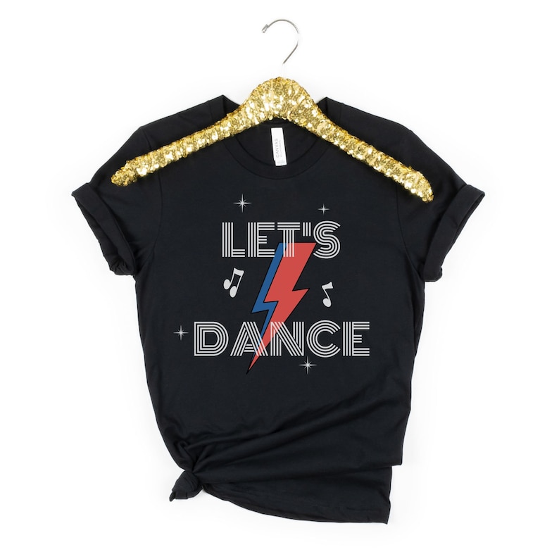 Bowie Shirt, Let's Dance Bowie T-Shirt, 80s Rock Tee, Glam Rock, 80s Nostalgia, Rock n' Roll, Stardust, Retro Birthday Shirt Gift image 2