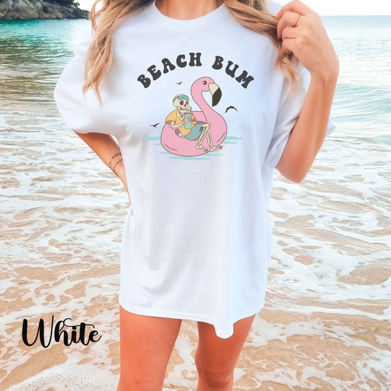 Summer Skeleton Comfort Colors® Shirt for Beach, Oversized Beach